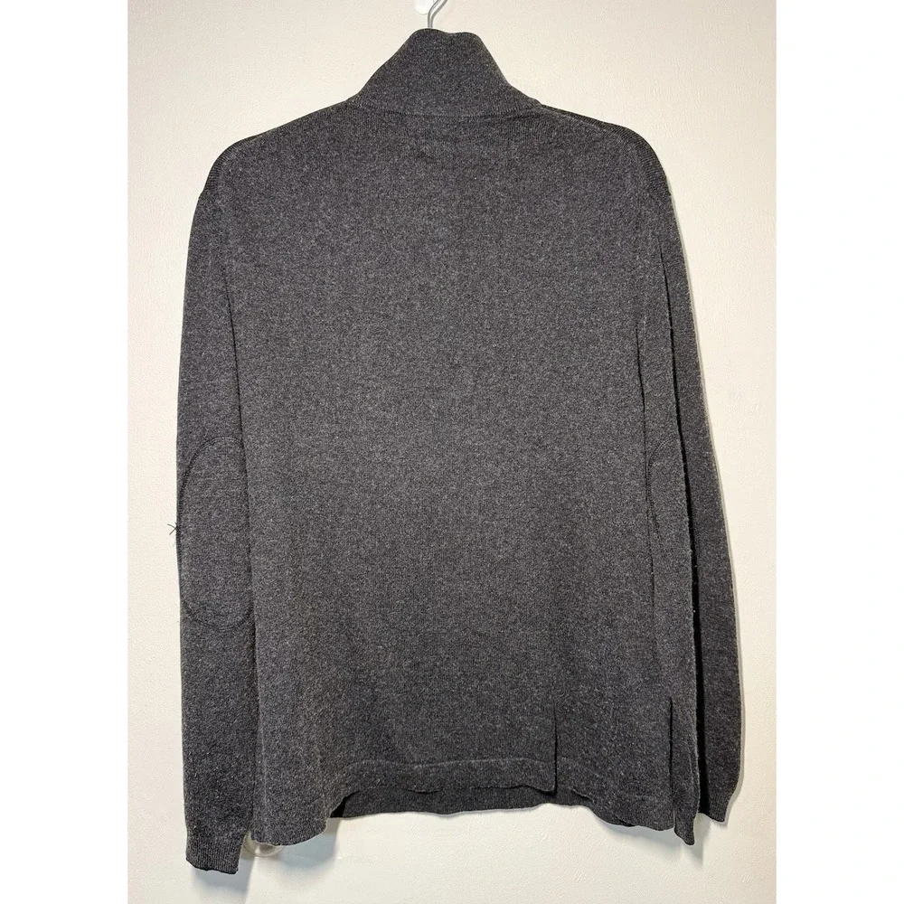 Banana Republic 1/4 Zip Pullover Sweater Men's L Gray Knit Silk Cashmere Blend